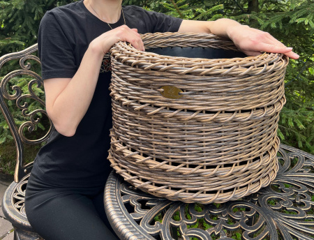 Кашпо-цилиндр из искусственного ротанга кедр цилиндр 20 литров